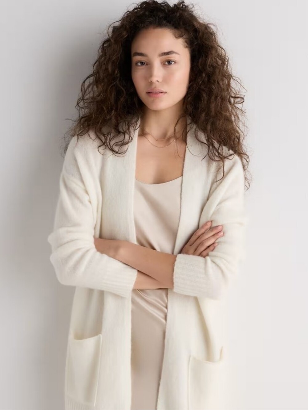 Joe's Jeans Light Cream Button-Up Knit Long Cardigan New Without Tags